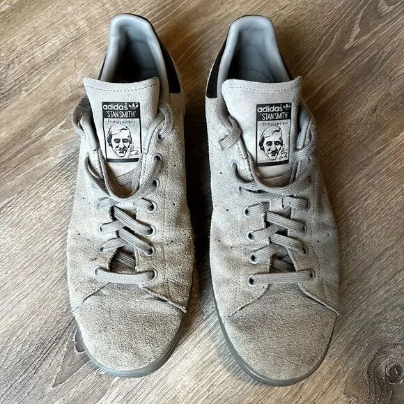 Adidas Stan Smith Gray Charcoal Suede Tennis Shoes Mens 11.5 UK 11 EU‎ 46