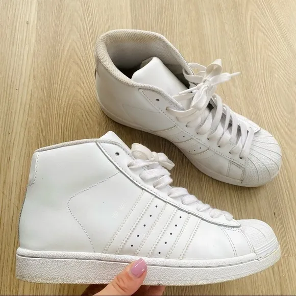 Adidas Superstar White High Top Sneakers | Pro Model | Unisex