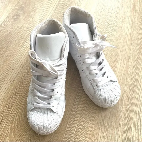 Adidas Superstar White High Top Sneakers | Pro Model | Unisex