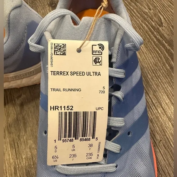 Adidas TERREX Speed Ultra Running Sneakers/ Shoes, Women’s Blue and Coral Fusion