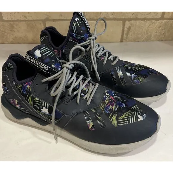 Adidas Tubular Runner Tennis Shoes Q16463 Rare Shoes Blue Floral Mens Size‎ 10