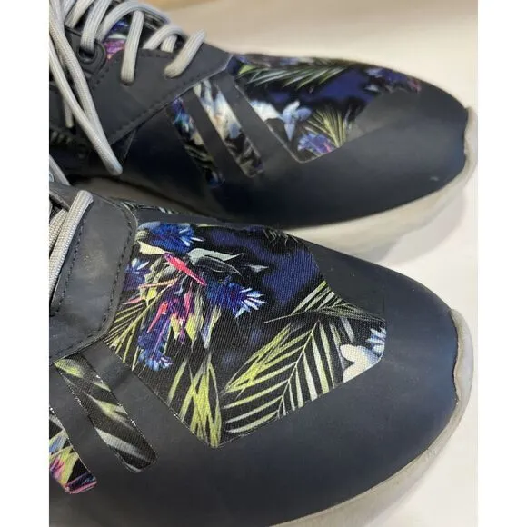 Adidas Tubular Runner Tennis Shoes Q16463 Rare Shoes Blue Floral Mens Size‎ 10