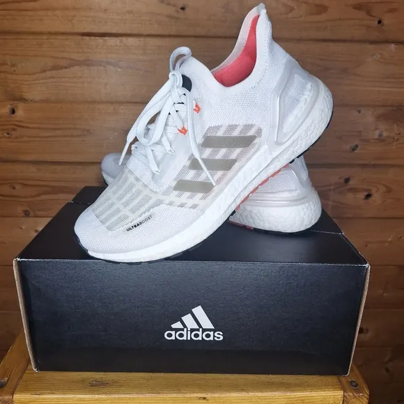 Adidas UltraBoost Summer.Rdy White Solar Red  Athletic Shoes Size 5.5 =7 Women's
