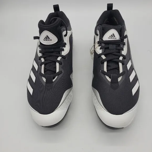 Adidas White Icon 6 Bounce Baseball Cleats Men's 14 Shoes Black White NEW