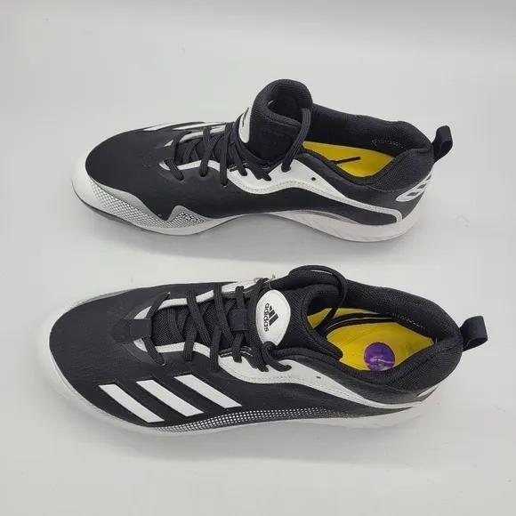 Adidas White Icon 6 Bounce Baseball Cleats Men's 14 Shoes Black White NEW