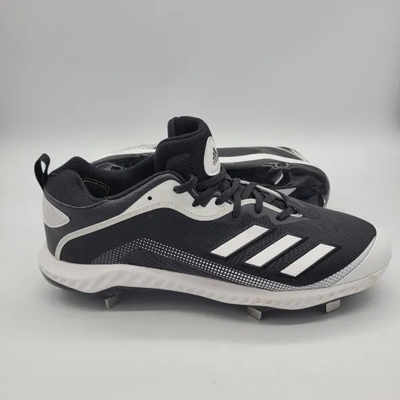 Adidas White Icon 6 Bounce Baseball Cleats Men's 14 Shoes Black White NEW