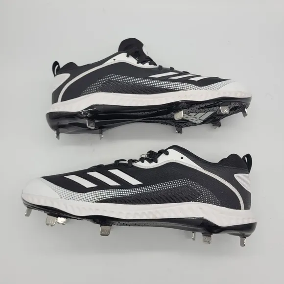 Adidas White Icon 6 Bounce Baseball Cleats Men's 14 Shoes Black White NEW