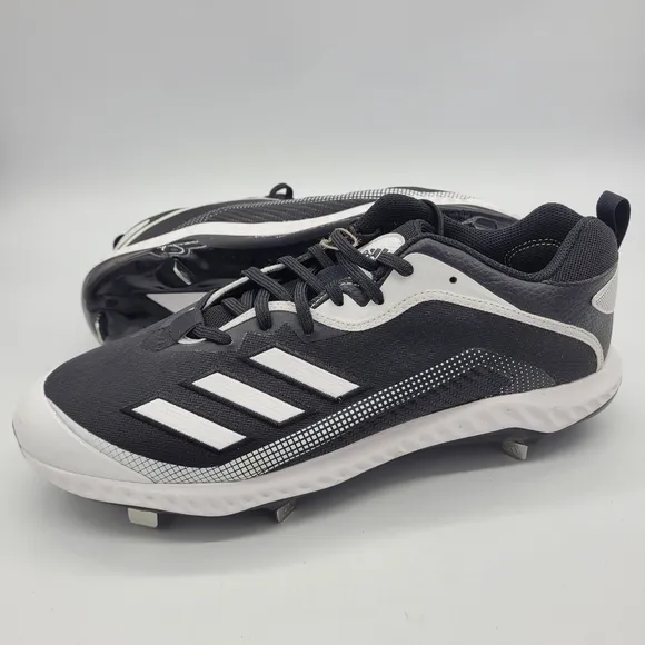 Adidas White Icon 6 Bounce Baseball Cleats Men's 14 Shoes Black White NEW