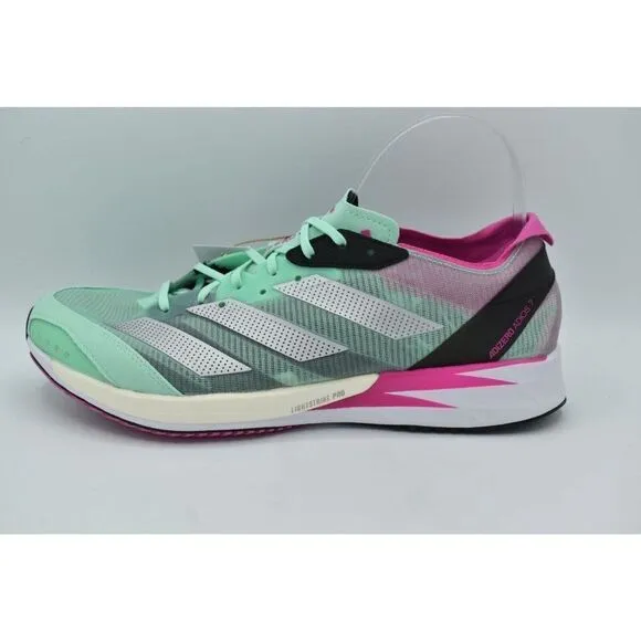 Adidas Womens Size 11 Adizero Adios 7 Mint Silver Road Running Shoes Sneakers
