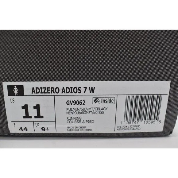 Adidas Womens Size 11 Adizero Adios 7 Mint Silver Road Running Shoes Sneakers