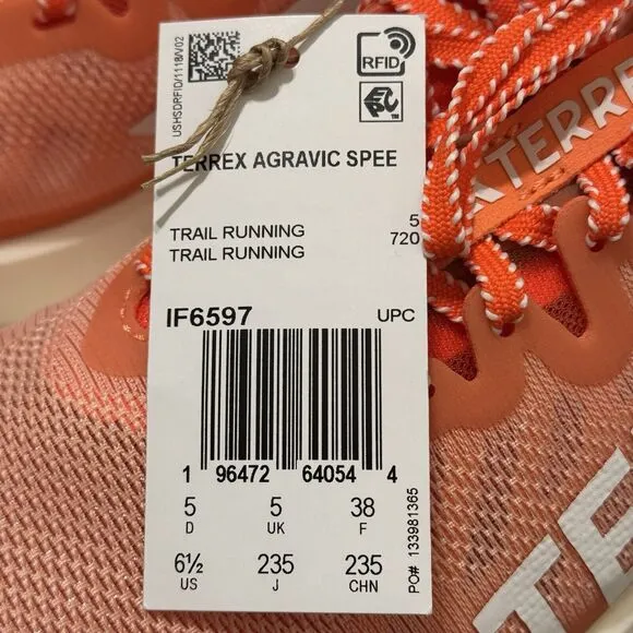 Adidas Womens Terrex Agravic Speed Ultra Trail Running Shoes Size 6.5 US New