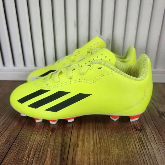 Adidas X Crazyfast Club FxG Kids Size 11K Yellow Black Soccer Cleats IF0717 NEW
