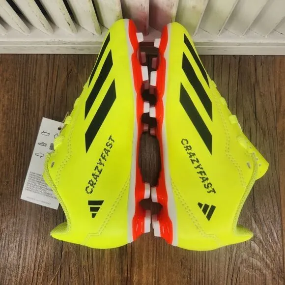 Adidas X Crazyfast Club FxG Kids Size 11K Yellow Black Soccer Cleats IF0717 NEW