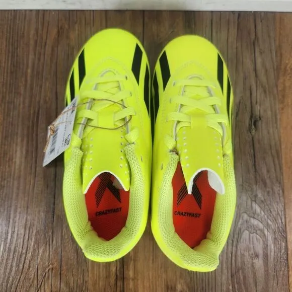 Adidas X Crazyfast Club FxG Kids Size 11K Yellow Black Soccer Cleats IF0717 NEW