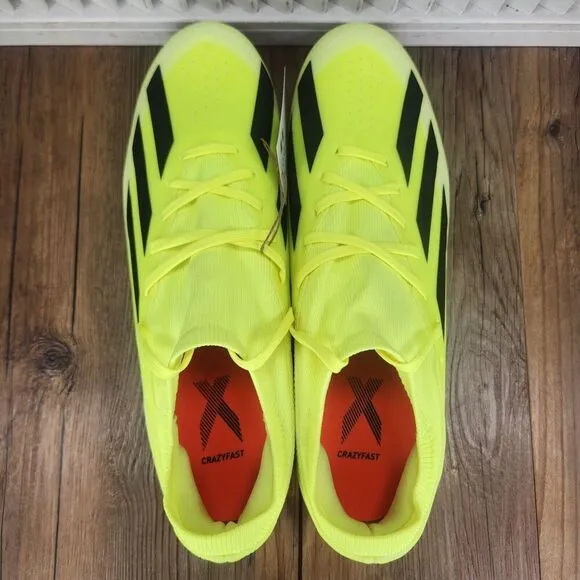 Adidas X Crazyfast League FG IG0605 Mens Size 12 Yellow Athletic Soccer Cleats