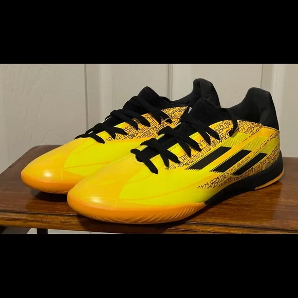 Adidas X SPEEDFLOW MESSI.3 Indoor Soccer Shoes Solar Gold GW7422 Yth Sz 5.5 NEW