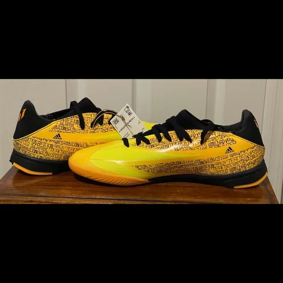 Adidas X SPEEDFLOW MESSI.3 Indoor Soccer Shoes Solar Gold GW7422 Yth Sz 5.5 NEW