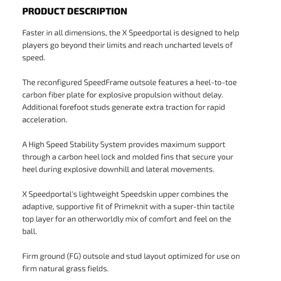 Adidas X SpeedPortal.1 FG Soccer / Futbol Firm Ground Cleats in Silver