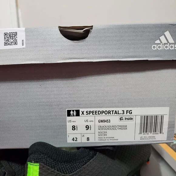 Adidas X Speedportal.3 FG Men's Sz 8.5 'Black Solar Red' GW8453 Soccer Cleats