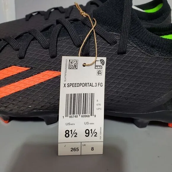 Adidas X Speedportal.3 FG Men's Sz 8.5 'Black Solar Red' GW8453 Soccer Cleats