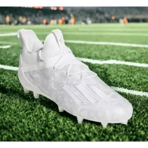 Adidas Young King NFL Team Football Cleats White Silver Shoes Rare Mens 18 New