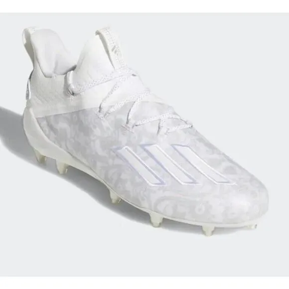 Adidas Young King NFL Team Football Cleats White Silver Shoes Rare Mens 18 New