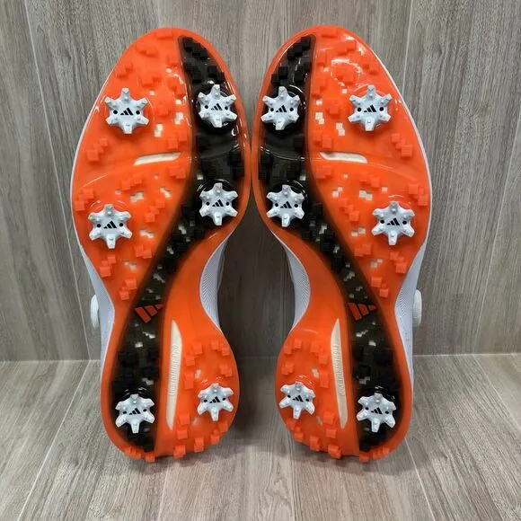 Adidas ZG23 BOA Golf Shoes Men’s Size 11.5 White Orange GY9716 Golf Cleats