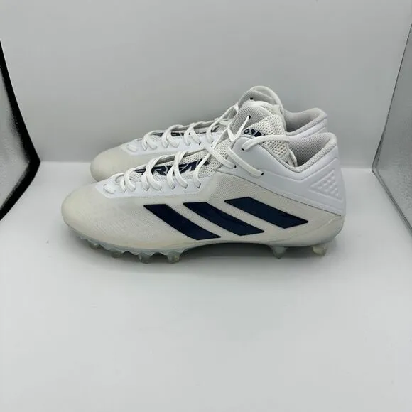 ADIDAS SM FREAK MID FOOTBALL CLEATS SIZE 13 WHITE NAVY BLUE FX1310