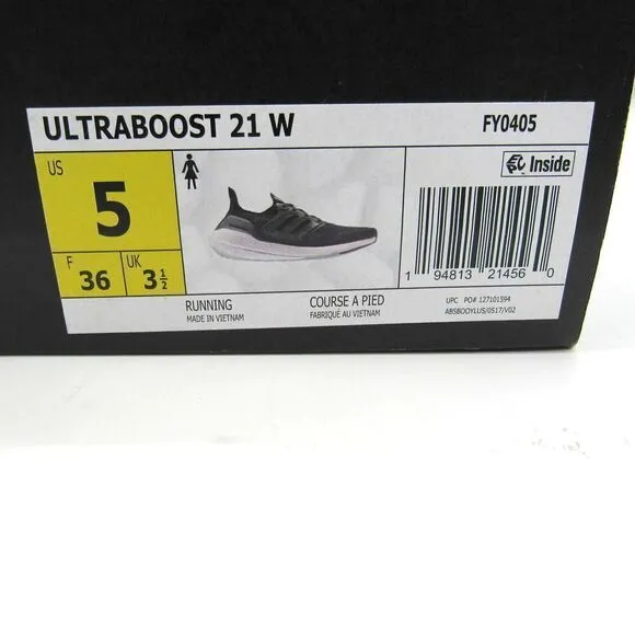 Adidas UltraBoost 21 Women's Shoes FY0405 Core Black/Blue Oxide SZ 5