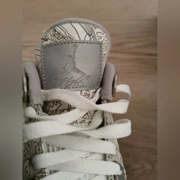 Air Jordan 4 Retro Laser 30th Anniversary High Top Tennis Shoes Sneakers Size 7Y