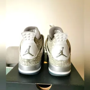 Air Jordan 4 Retro Laser 30th Anniversary High Top Tennis Shoes Sneakers Size 7Y