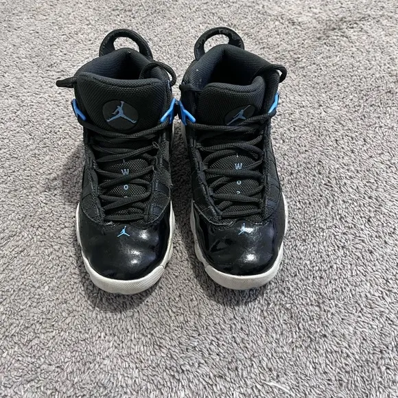 Air Jordan Tennis Basketball Shoes, Blue/Black, Size 1.5 Youth