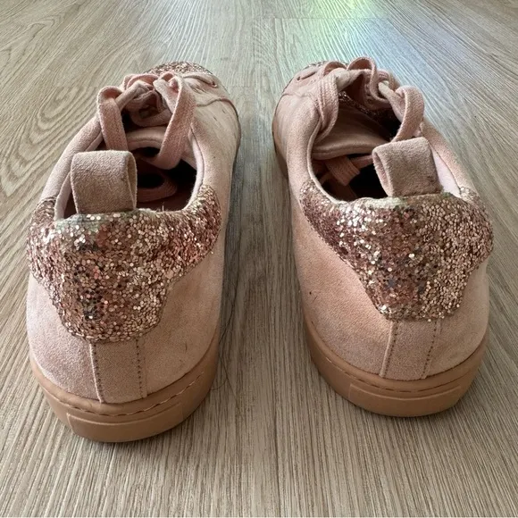 Aldo glitter toe heel suede like tennis shoes
