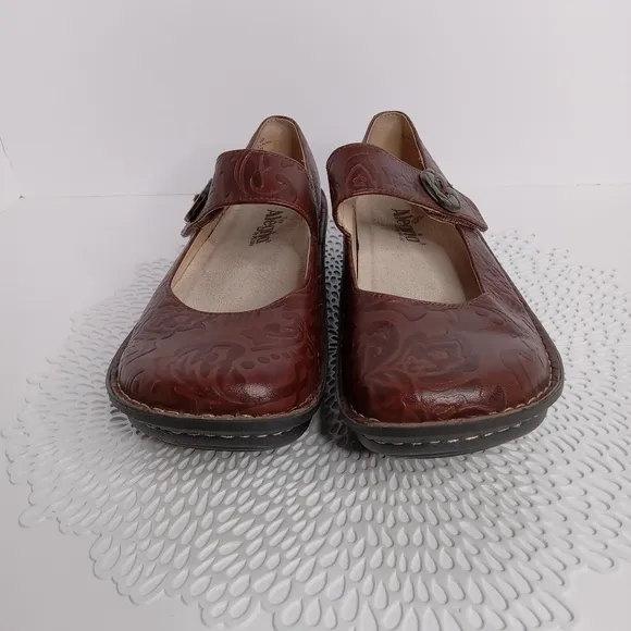 ALEGRIA PALOMA YEEHAW BROWN LEATHER MARY JANE COMFORT SHOES SIZE 40 9.5-10
