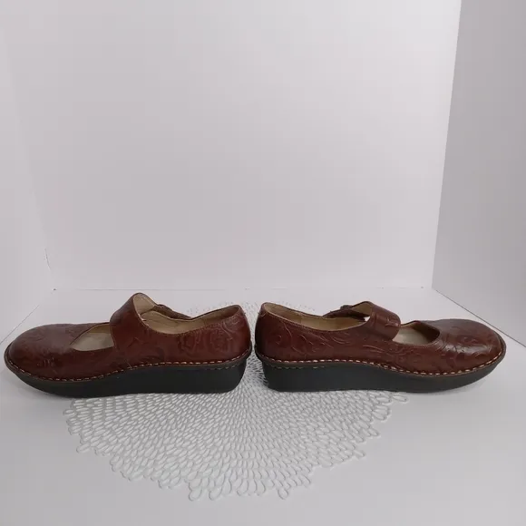 ALEGRIA PALOMA YEEHAW BROWN LEATHER MARY JANE COMFORT SHOES SIZE 40 9.5-10