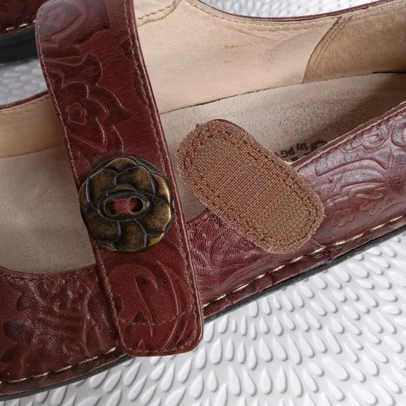 ALEGRIA PALOMA YEEHAW BROWN LEATHER MARY JANE COMFORT SHOES SIZE 40 9.5-10