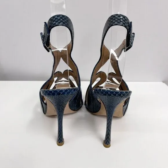 Alexa Wagner Snakeskin‎ High Heel Shoes Blue Sexy $1,195.00 Size 36 1/2