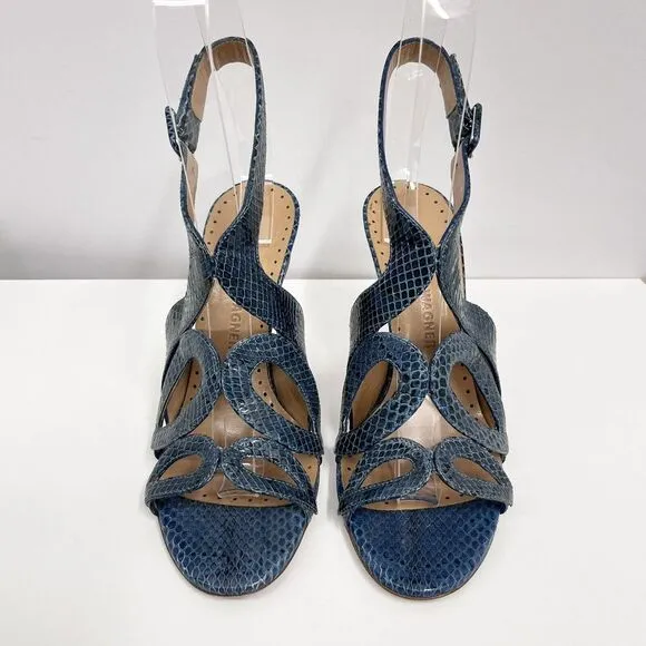 Alexa Wagner Snakeskin‎ High Heel Shoes Blue Sexy $1,195.00 Size 36 1/2