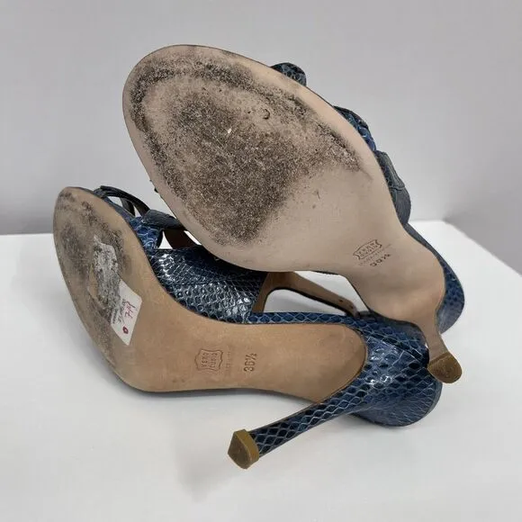 Alexa Wagner Snakeskin‎ High Heel Shoes Blue Sexy $1,195.00 Size 36 1/2