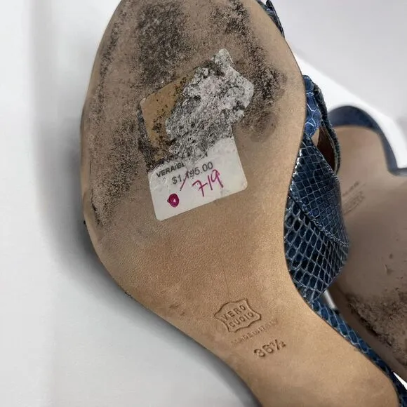 Alexa Wagner Snakeskin‎ High Heel Shoes Blue Sexy $1,195.00 Size 36 1/2