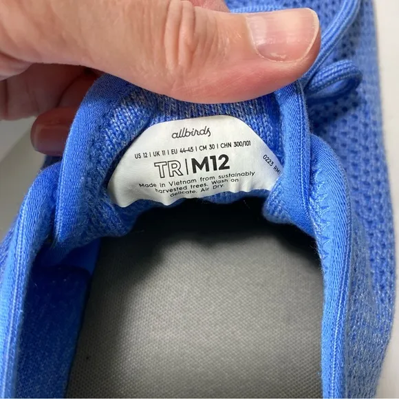 Allbirds Tree Runners Medium Blue Comfort Shoes M 12