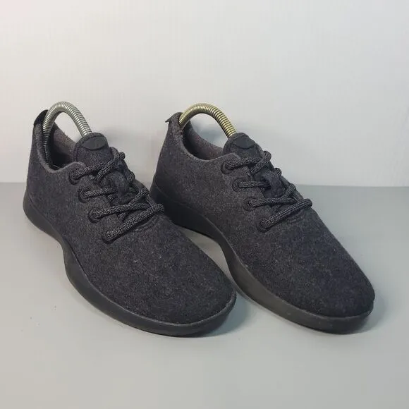 Allbirds Wool Runner Low Top Lace Up Sneakers Charcoal Shoes Women's 8 PO 0144
