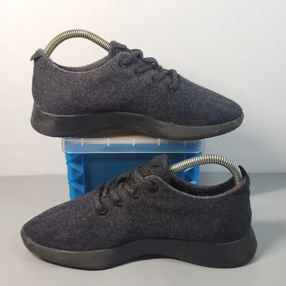 Allbirds Wool Runner Low Top Lace Up Sneakers Charcoal Shoes Women's 8 PO 0144
