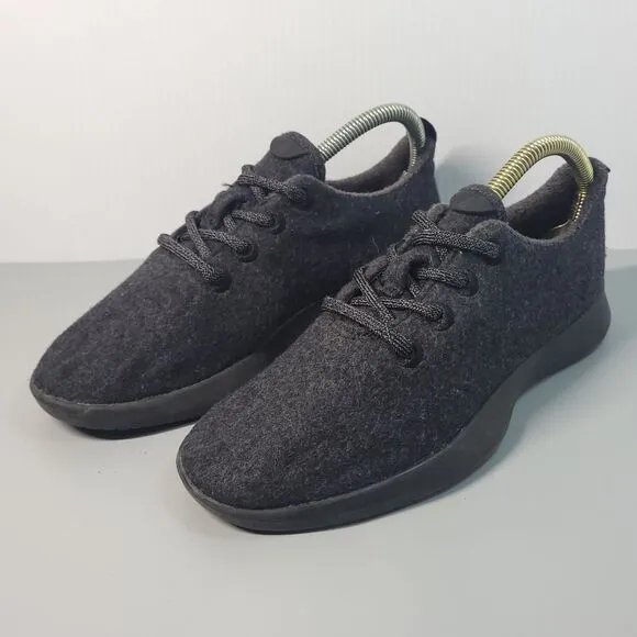 Allbirds Wool Runner Low Top Lace Up Sneakers Charcoal Shoes Women's 8 PO 0144