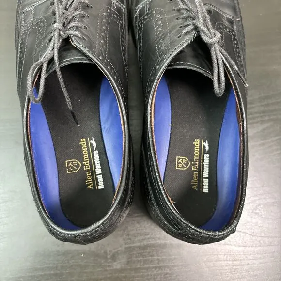Allen Edmonds Men's 10.5 E Road Warriors Black Wingtip Derby Oxford Shoes (3350)