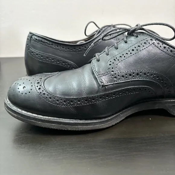 Allen Edmonds Men's 10.5 E Road Warriors Black Wingtip Derby Oxford Shoes (3350)