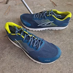 Altra Provision 4.0 Men's Size 14 Running Shoes Blue Yellow Foot Shape