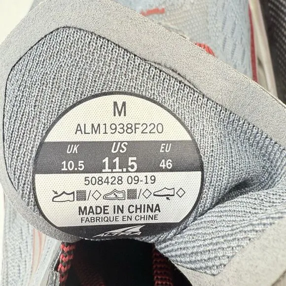 ALTRA Shoes Mens 11.5 M Duo 1.5 Road Running Athletic Gray Burgundy Sneakers