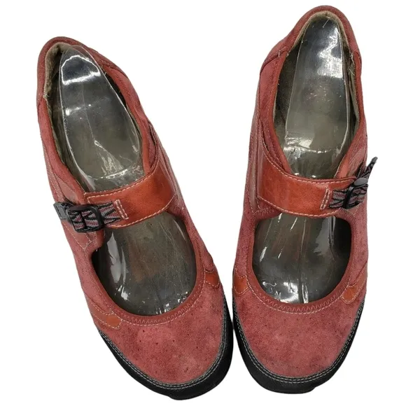 Anhu | Burnt Orange Suede Leather Mary Jane Style Comfort Outdoor Shoes 8.5