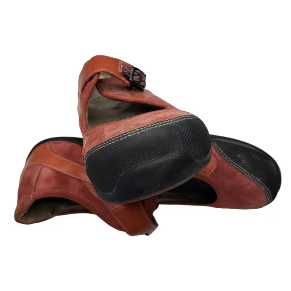Anhu | Burnt Orange Suede Leather Mary Jane Style Comfort Outdoor Shoes 8.5
